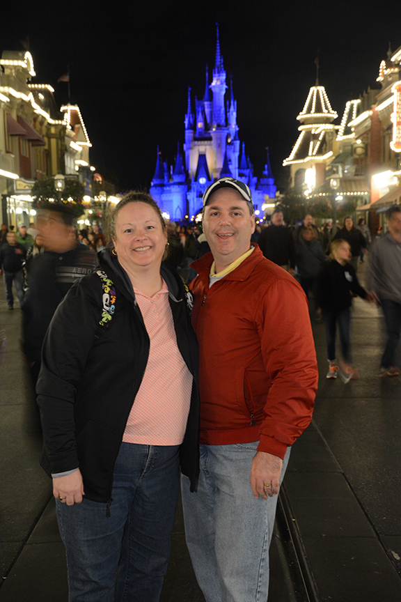 Walters and his wife Christine at Walt Disney World.